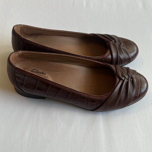 Clarks Women's Un Blush Wish Shoes Dark Tan Crocodile Size 6.5 - Picture 5 of 8